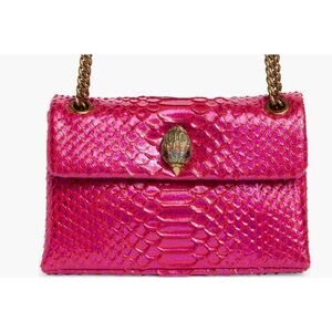 Kurt Geiger Snake Embossed Fuchsia Kensington Crossbody NWT